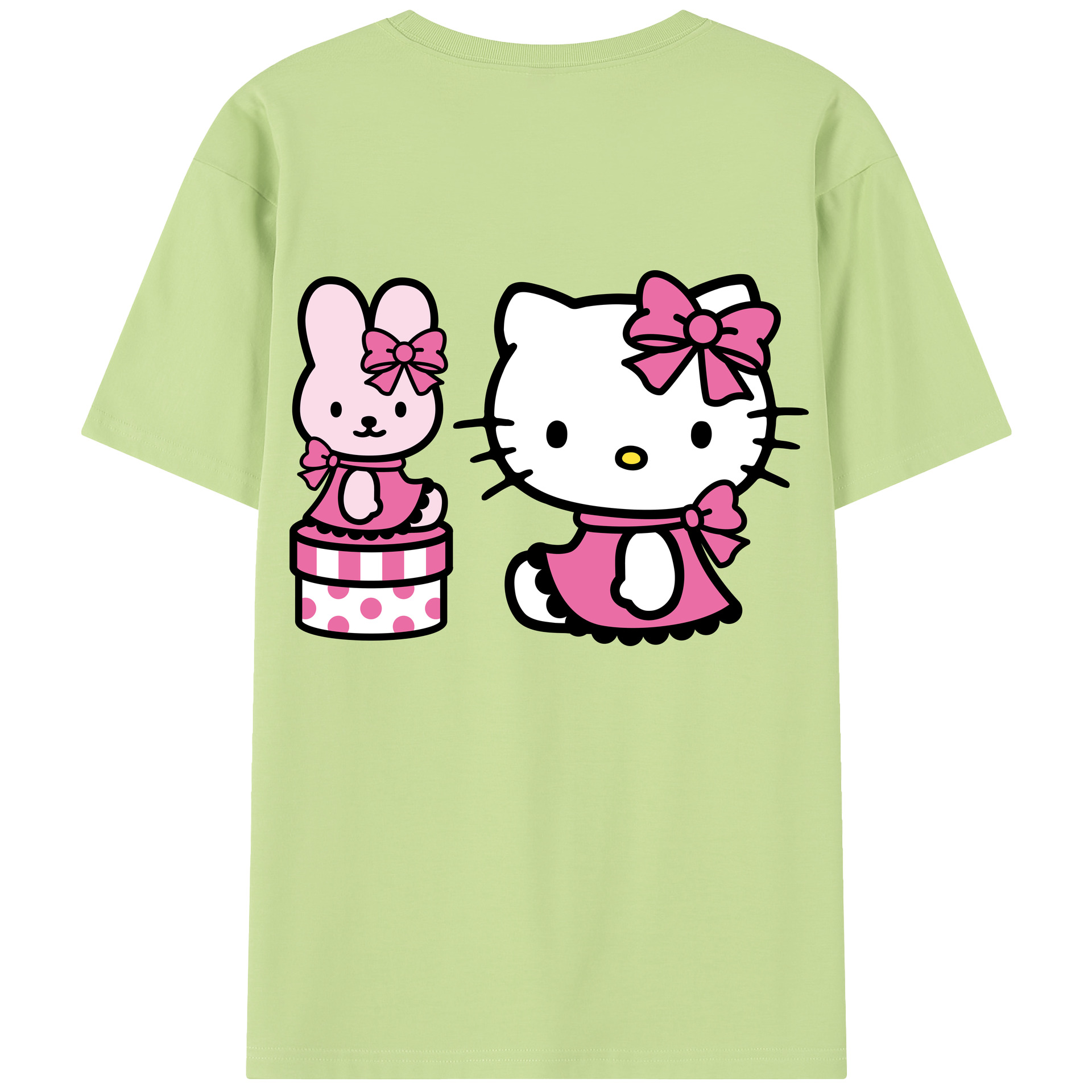 （画像用） Hello Kitty ハローキティ 綿100％半袖Tシャツ（背面プリント）
